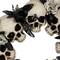15&#x22; Skulls &#x26; Chains with Gray Roses Halloween Wreath